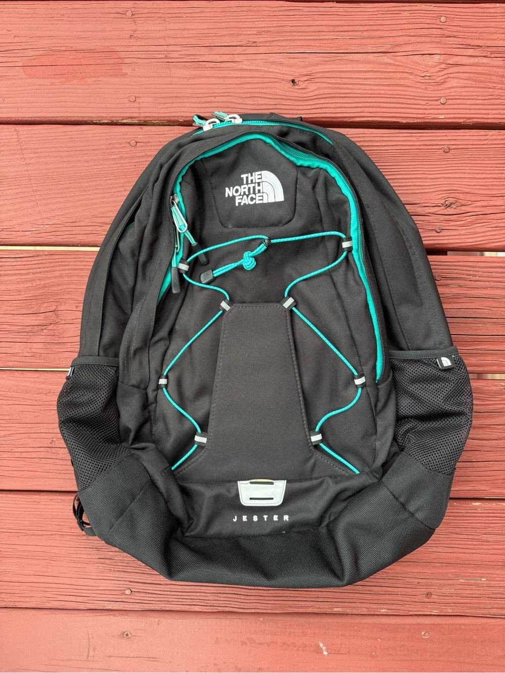 The North Face Jester Black & Teal Backpack